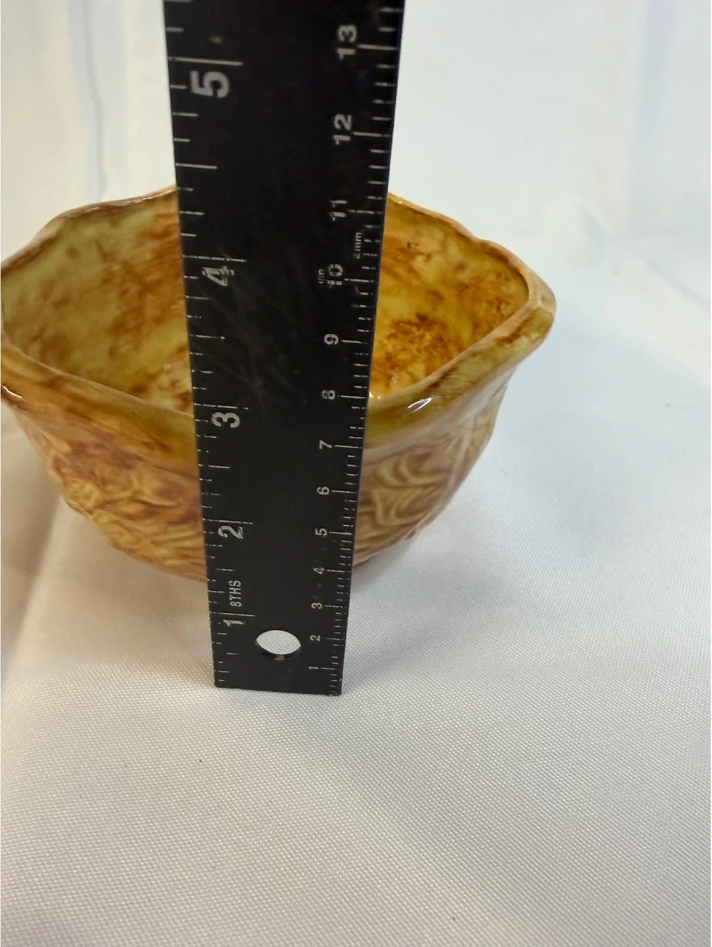 Handmade Vintage Ceramic Serving Bowl with Textured Design